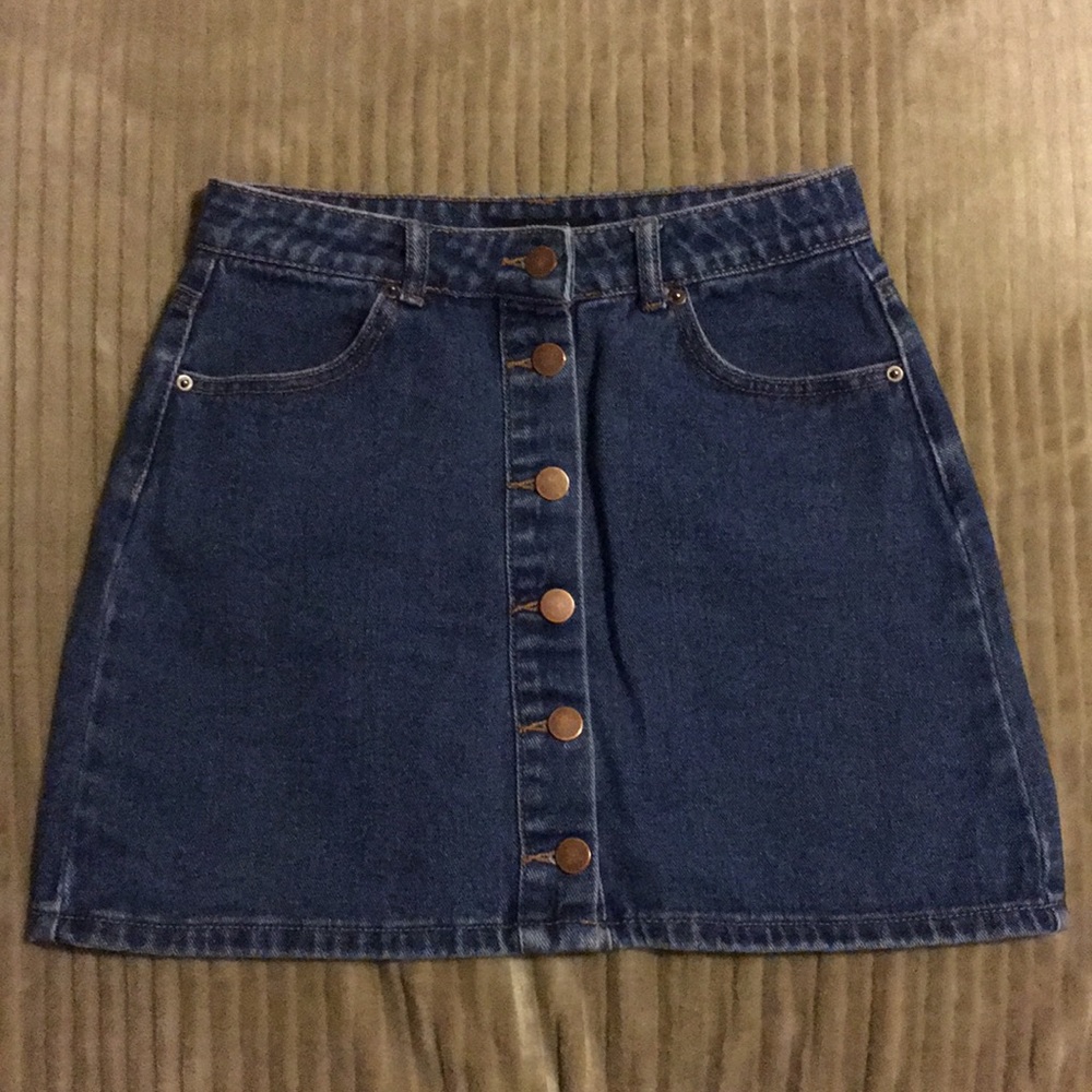 Denim Button Up Mini Skirt Size Medium